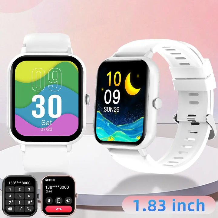 "Stylish 1.83" Touch Screen Smart Watch - Multifunctional Fitness Tracker with Call Function, 100+ Sports Modes & Customizable Dials for Men & Women!"