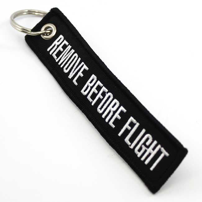 3 PCS/LOT Remove Before Flight Woven Keychain Tag