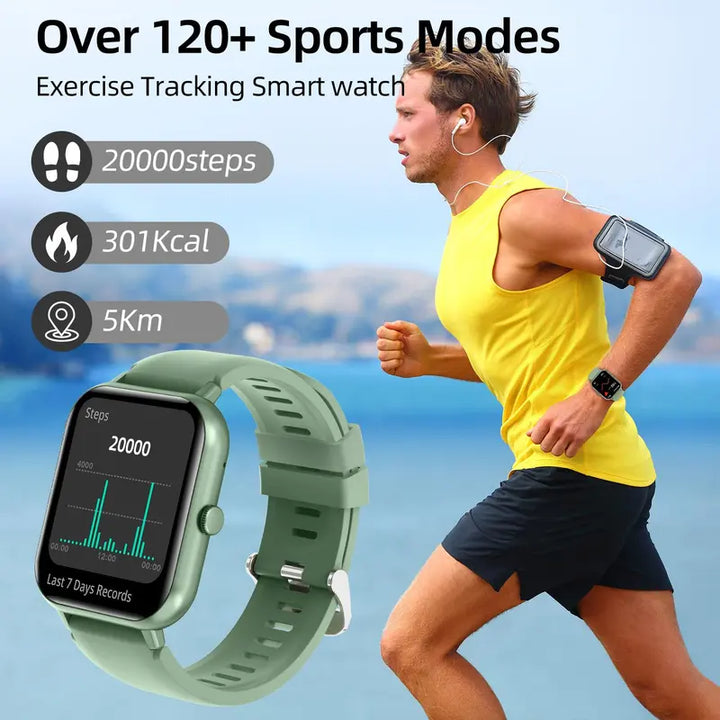 "Stylish 1.83" Touch Screen Smart Watch - Multifunctional Fitness Tracker with Call Function, 100+ Sports Modes & Customizable Dials for Men & Women!"