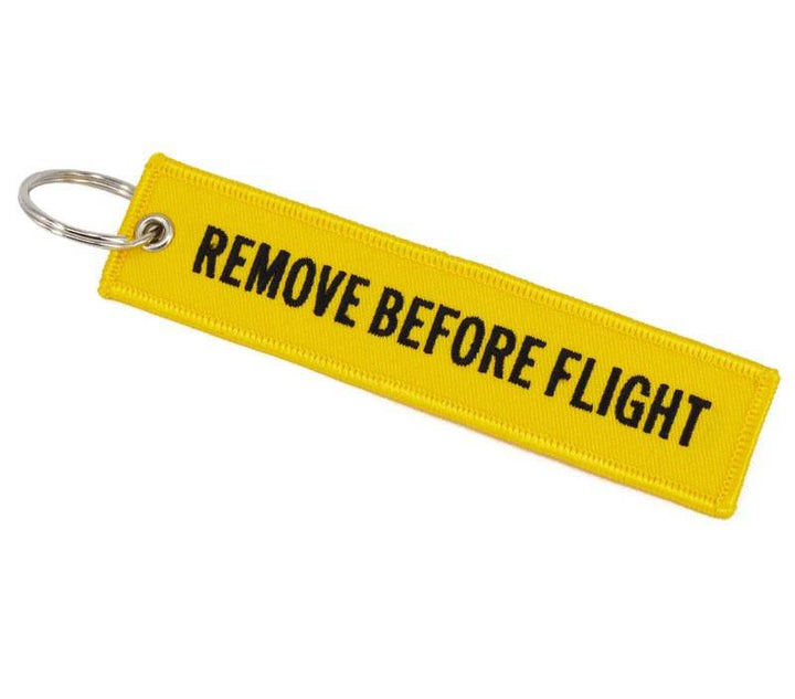 3 PCS/LOT Remove Before Flight Woven Keychain Tag