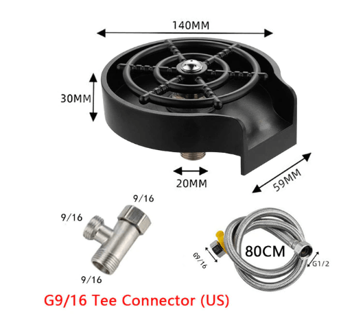 Bar Counter Cup Washer Sink High-pressure Spray Automatic Faucet - GreyOp