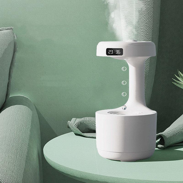 Bedroom Anti-Gravity Humidifier With Clock Water Drop Backflow Aroma Diffuser - GreyOp